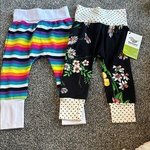 3mo 2 set-Colorful Striped Baby Pants-Handmade by boutique-one super soft